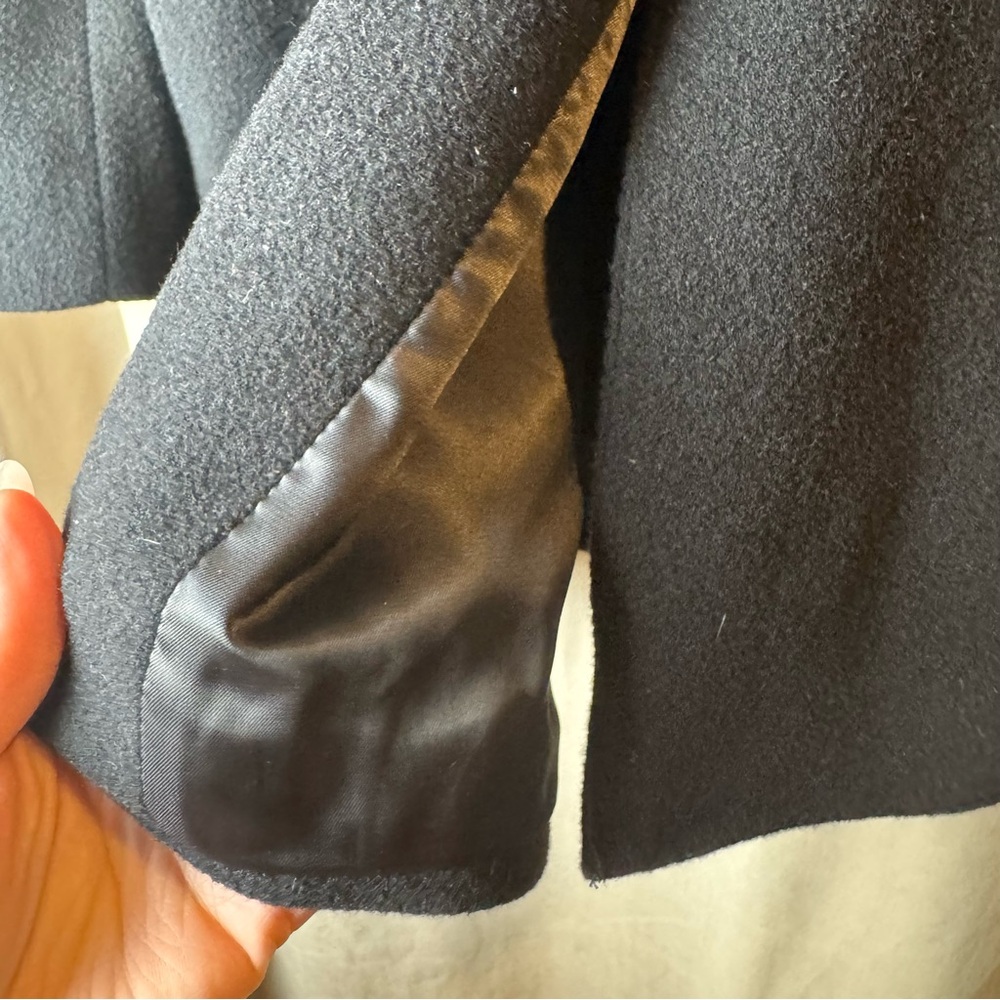 John Varvatos Classic Wool Blend Black Pea Coat Size 38 Regular - Picture 9 of 14